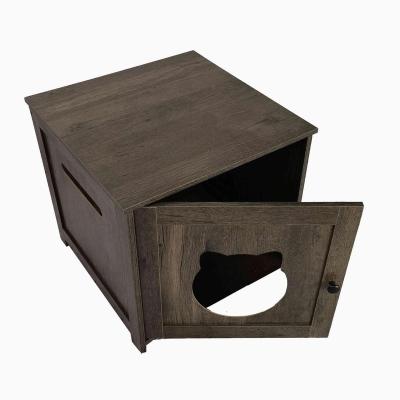 China Windproof Modern decor wooden fashion hidden litter box detachable cat litter furniture dog house  cat cave customized pet bed for sale