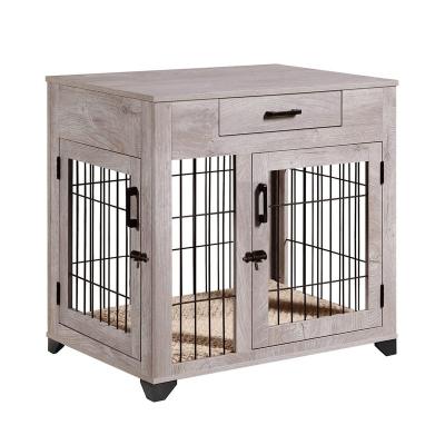 China Windproof Decorative Dog Crate with Drawer,Modern Pet Kennels with Double Doors,Medium Dog House Indoor Use for Living Room Furniture for sale