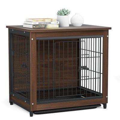 China Windproof Indoor Wooden Dog Crate,Pet Furniture Style Kennel with Double Doors and Removable Tray,Dog House for Small Medium Large Dogs for sale