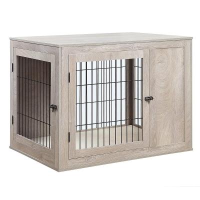 China Windproof Indoor Dog Crate cage  Furniture for End Table dog and Wooden Pet house Kennel with Double Doors for small Medium large Dog for sale