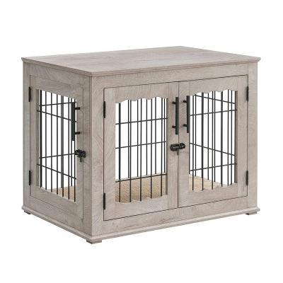 China Windproof Indoor Dog Crate cage  Furniture for End Table dog and Wooden Pet house Kennel with Double Doors for small Medium large Dog for sale