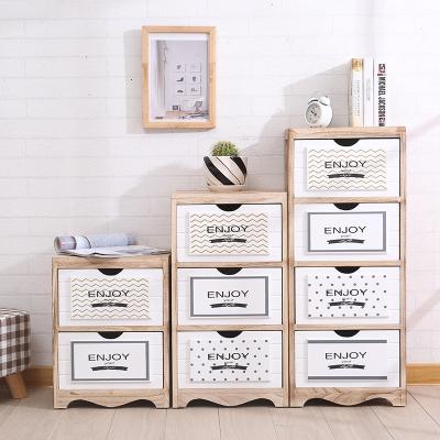 China Storage Wooden Storage Box,bedroom nighestand with Drawers Portable Desktop Cabinet Organizer for Home Office chest of drawers for sale