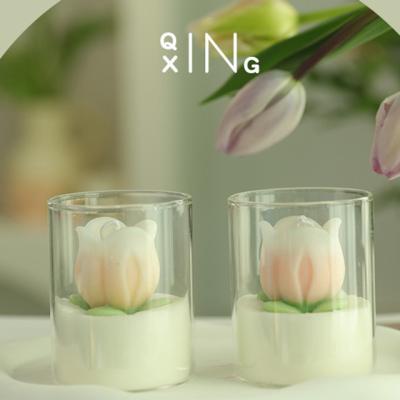 China Manufacturers Custom Scented Flower Shaped Art Candle Home Decoration Ornaments for sale