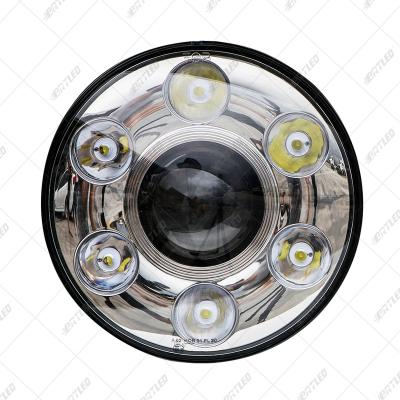 China New Model 54w 7inch Round High Low Led Headlight Beam Drl Headlamp For 12v Car Offroad 7inch Led Headlamp CJ3 for sale