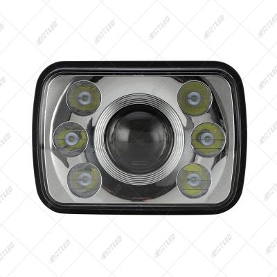 China car light led headlights 7 inch rectangle head light with park light truck led headlights for sale