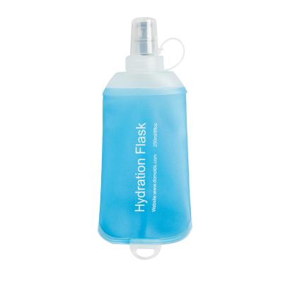 China Refilling Cap Water Bottle Reusable Collapsible Collapsible Water Bottle 250ML Flask High Quality Soft Running Bottle For Hydration for sale