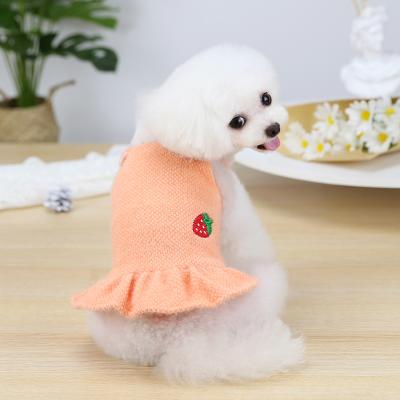 China Viable Factory Wholesale Fashion New Dog Dress Clothes Style Mink Fleece Dogs Skirt For Sweet Autumn Winter Ins for sale