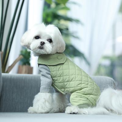 China Sustainably Hot Sale Winter Dog Clothes Korean Popular Fashion Classic Four Leg Dog Coat Windproof Jacket For Puppy for sale