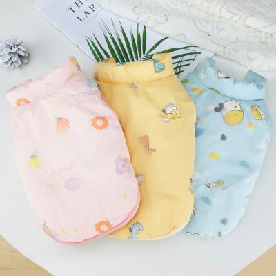 China Sustainable Pet Product Dog Fleece Clothes Wholesale Current Cheap Price Winter Fashion Striping Pets Vest Coat Teddy Puppy Jacket for sale