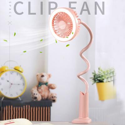 China Outdoor Portable USB Elctronic Mini Fan For Desk Baby Clip Lamp Fan Rechargeable Messenger Bedside for sale