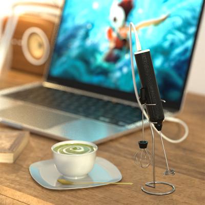 China With Electric Beater Factory Design USB Rechargeable Handheld Electric Milk Frother For Coffee for sale