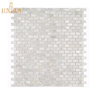 China Shell Plate Mosaic pearl slab in parquet white color for sale