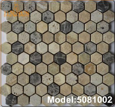 China Black and White Marble Parquet Rhombus Mosaic Tile, Star Shaped Design Bathroom Wall Slab Mosaic for sale