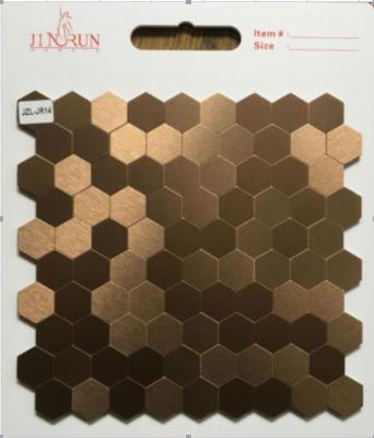 China Parquet Hexagon Metal Gold Aluminum Mosaic Slab for sale