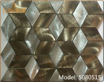 China HG-JM003 Silver Parquet Black Mix Mirror Glass Mosaic Slabs / Hotel mosaico for sale