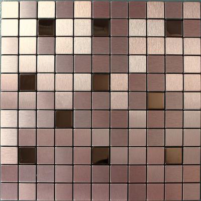 China Parquet Aluminum Alloy Backsplash 3D Metal Wall Sticker Mosaic Slab for sale