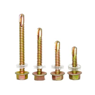 China HEX China High Precision Galvanized Hex Head Self-Drilling Blanking Screw With Washer for sale