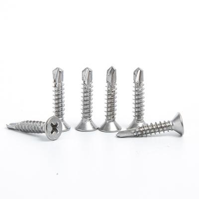 China Countersunk Head Blue Galvanized Black Cross Recessed Countersunk Sheeting Screws Self Drilling for sale