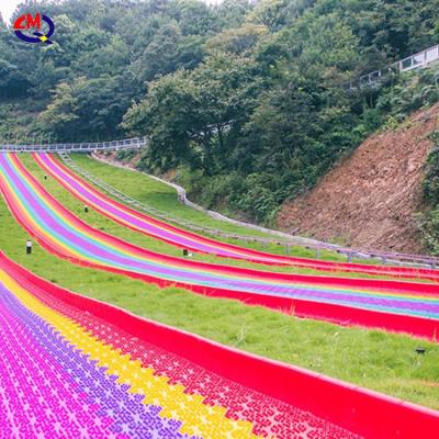 China Family Outdoor Funny Outdoor Playground Colorful Artificial Playground Fun Climbs Dry Rainbow Slide For Sale for sale