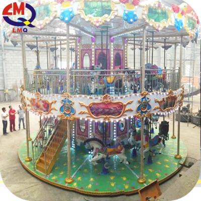 China Over 5 Years Wholesale Outdoor Double Decker Carousel Amusement Kiddie Ride From Chinese Products For Sale for sale