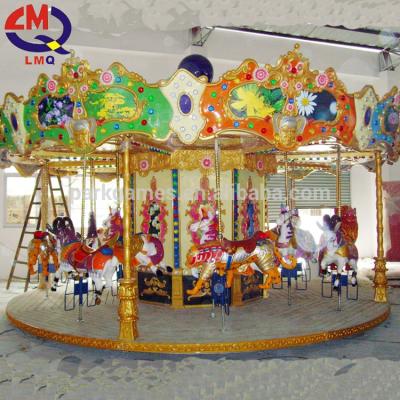 China FRP and steel 18 seat luxury amusement park wedding party horse ride fairground double rides carousel for sale for sale