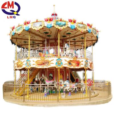 China Fairground China Luxury Romantic Merry Go Round 38 People Double Decker Carousel for sale