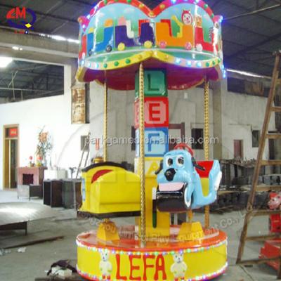 China Fiberglass Reinforced Amusement Park Outdoor Equipment Plastics Playground Children 4-6 Seats Musical Mini Carousel Horse Ride For Sale for sale