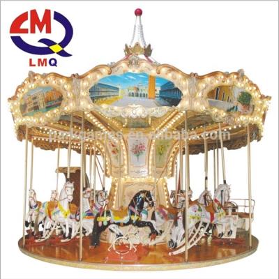 China Outdoor Mall Kids Amusement Rides 24 Seats Merry Vanish Christmas Round Carousel For Sale for sale