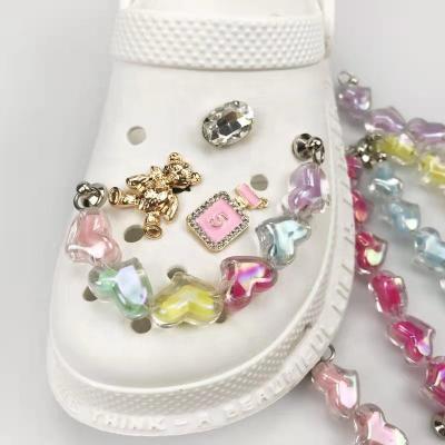 China 2021 High Quality Shoe Buckle Women Jewelry Chain Shoe Charms Customized Charms Fit For All Style Hole Shoes for sale