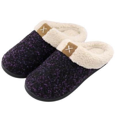 China Fashion Trend Winter and Autumn Women Men Indoor Home Cotton Slippers Memory Foam Suede Sherpa Slips Non-Slip Thick Corduroy Slippers for sale