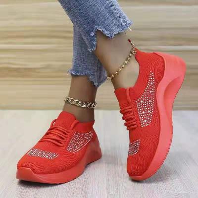 China Wholesale Fabric Four-Season Platform Sneakers Fashion Trend Ladies Comfortable Running Shoes Women for sale