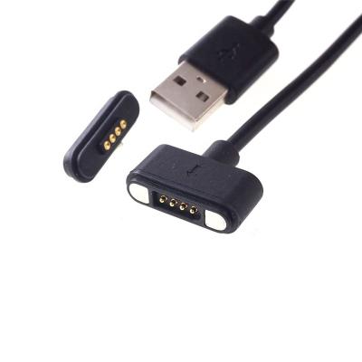 China T Form T Form Spring Loaded Straight Female Big Strength 12V 3A Pogo Pin Connector Magnetic 4 Pin USB Male A Pogopin PCB Cable for sale