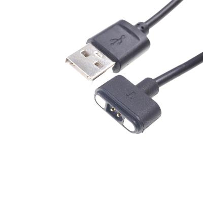 China Straight Head 2.2 Mm Pitch Waterproof Pogo Head Protection Pin 2 Pin Connector Wearable Device Strong Magnetic USB Charging Cable for sale