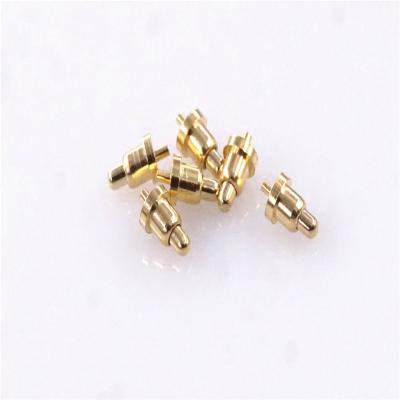 China Male Pin Spring Loaded Pogo Pin Connector 3.0 Mm Height Through Holes PCB Straight Single Flange 2.0mm 12VDC 1A Spring Contact for sale