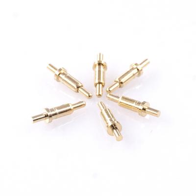 China Male Pin Spring Loaded Pogo Pin Connector 6.0 Mm Height Through Holes PCB Straight Single Flange 2.0mm 12VDC 1A Spring Contact for sale