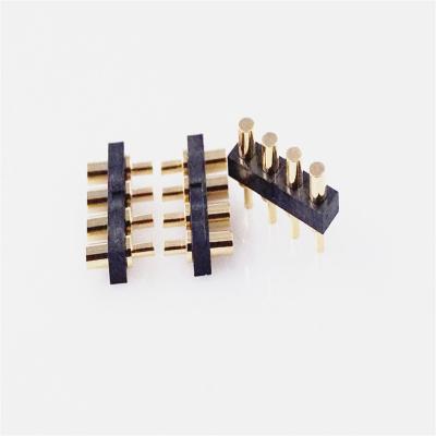 China Target Pin Female Pogo Pin 4 Female Terminal 7.0 mm Height Target Pin Connector 2.54 mm Pitch For Spring Contact Through Holes PCB SIP for sale