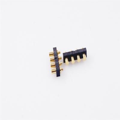 China Target Pin Female Pogo Pin 4 Female Terminal 4.0 mm Height Target Pin Connector 2.54 mm Pitch For Spring Loaded Flat Contact Through Holes Tail 1.0mm for sale