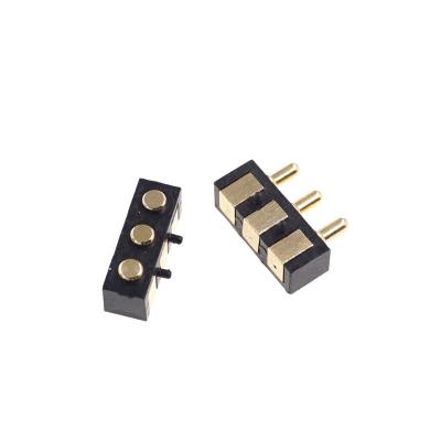 China male & Pogo 3 Pin Connector 2.5 Mm Right Angle Pitch SMD Surface Mount Modular Header Right Angle Female Contact Pad And Male Spring Position for sale