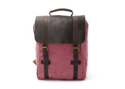 China CL-500 Pink Hot Sale Vintage Design for Lady Canvas Leather Backpack for sale