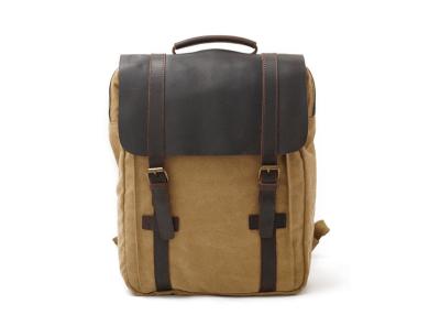 China CL-500 Khaki Hot Sale Vintage Design Canvas and Leather Laptop Bag for sale