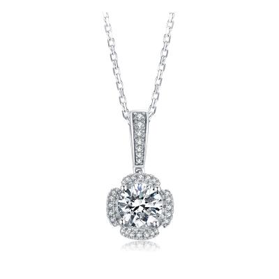 China CLASSIC Moissanite Diamond Jewelry Bling certificate of GRA 925 women Destiny Jewelery of Sterling Silver Round Necklace For for sale