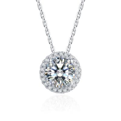 China CLASSIC pendant necklace moissanite gemstone necklace silver jewelry / 925 14k / 18k white gold jewelry for sale