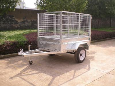 China Single Cage Car Trailer Small Trailer , Hot Dipped Galvanized Towing Utility Semi Trailer for sale