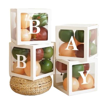 China 4pcs DIY Transparent PVC Box Balloon LOVE Letter for Boy Girl Baby Shower Wedding Birthday Party Decoration for sale