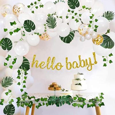 China Neutral Birthday Party Sweet Baby Company Greenery Boho Baby Shower Decorations with Balloon Garland for sale