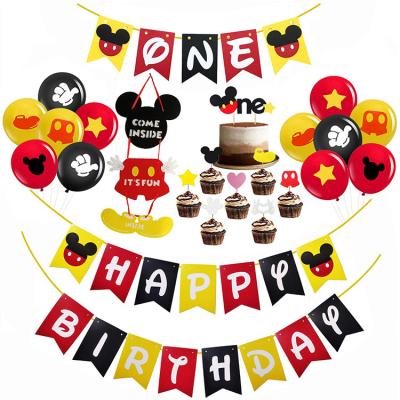 China Mickey Mouse Theme Cake Topper Baby Shower Cartoon Party Decorations Happy Birthday Party Decorations Paper Supplies for sale