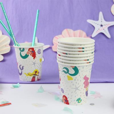 China White Card Party, Birthday, Party Mermaid Series Paper Cups for sale