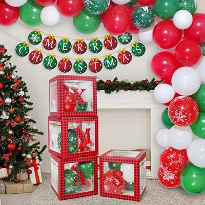 China Plastic Party Boxes Block Christmas Tree Decorations Christmas House Christmas Balloons Party Supplies Christmas Decorations Box for sale