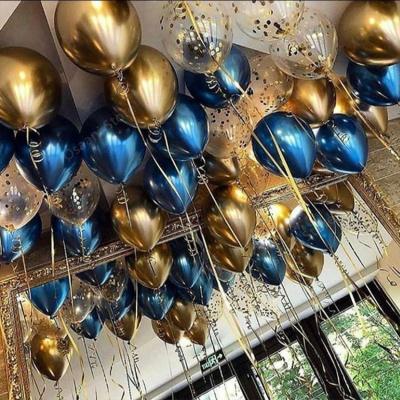 China Net Red Metal CIA Latex Balloon Black Party Children's Adult Birthday Party Amazon Express Border for sale