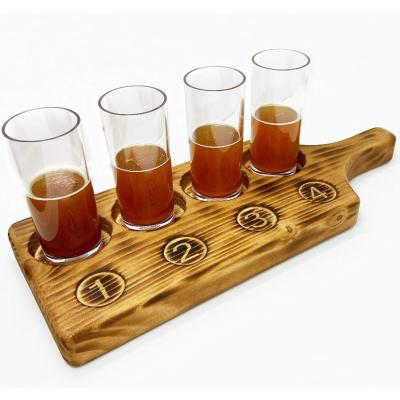 China 100% Eco-friendly Wooden Board Food Tray Coffee Mug Holder Wooden Tray Hot Selling Wooden And Bamboo for sale